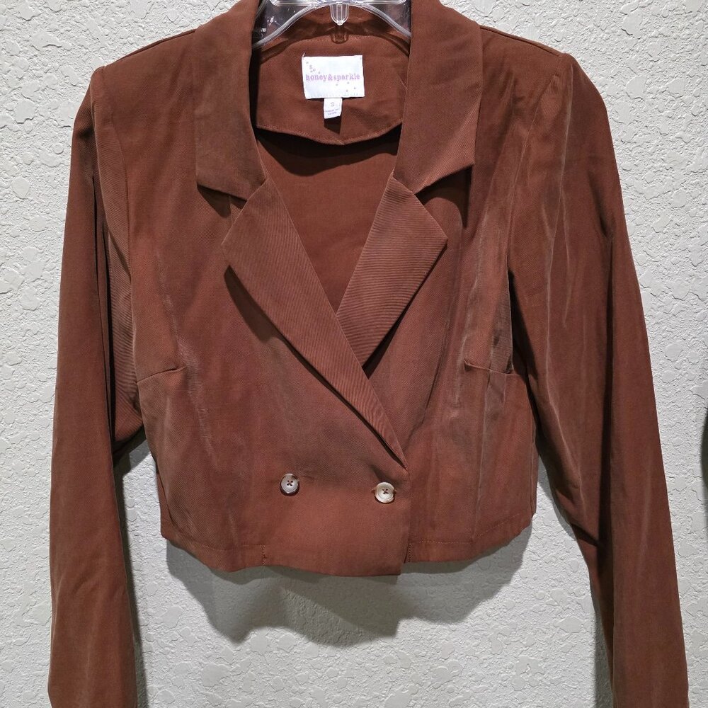 Honey & Sparkle short blazer - Brown